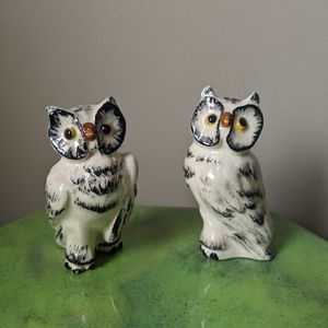 Vintage Owl Salt & Pepper Shakers set